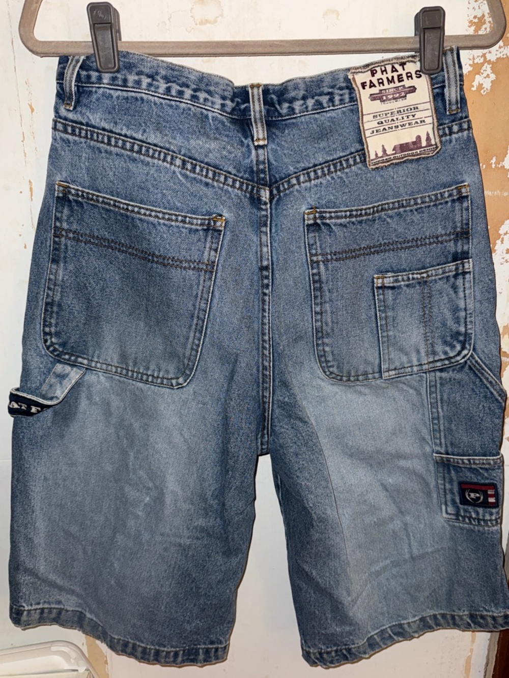 Phat Farm Distressed Blue Denim Jean Shorts - Picture 3 of 5